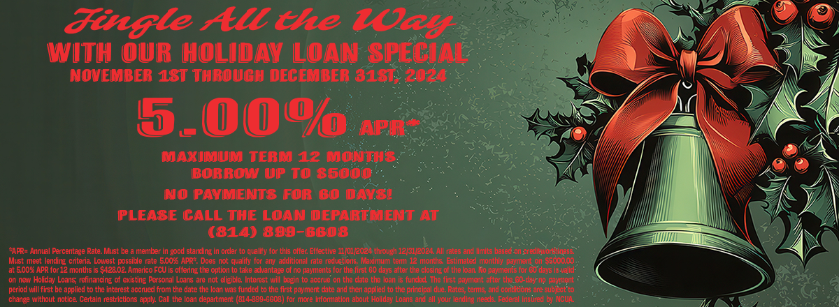 Holiday Loan - November & December 2024 - 5.00% APR - 12 month term