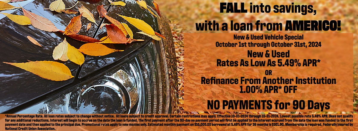 New & Used Vehicle Loan Special - October 2024