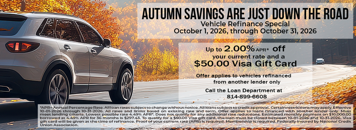 Refinance 10-26 Banner Vehicle Refinance Special - October 2026 - Up to 2.00% APR Off