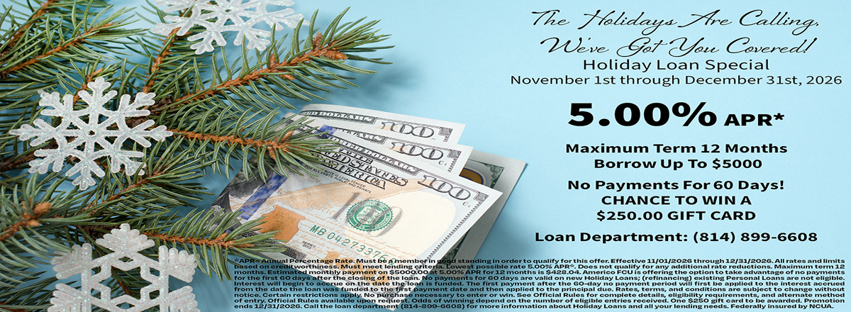 2026 holiday loan November and December. 5.00% apr
